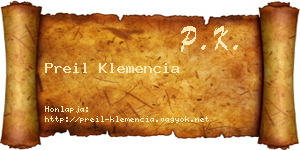 Preil Klemencia névjegykártya